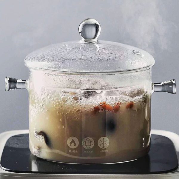 One Two Cups Pot Panci Masak Stewing Soup Pot Glass 15cm