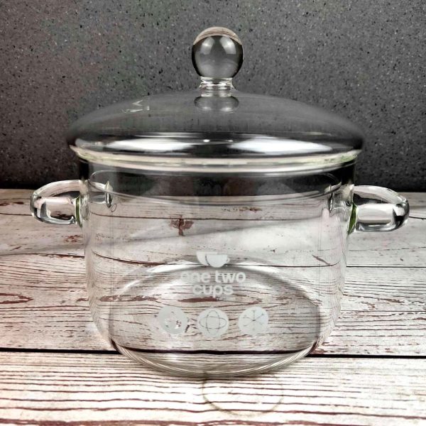 One Two Cups Pot Panci Masak Stewing Soup Pot Glass 15cm