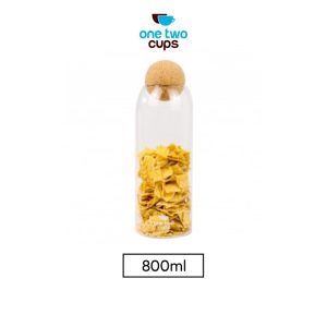 One Two Cups Toples Kaca Penyimpanan Makanan Glass Storage Jar - E1 800 ML