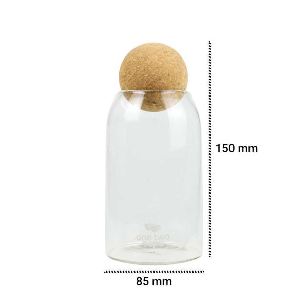 One Two Cups Toples Kaca Penyimpanan Makanan Glass Storage Jar - E1 800 ML