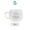 One Two Cups Cangkir Kopi Glass Coffee Mug Good Morning 350ml - 9H8D - Transparent