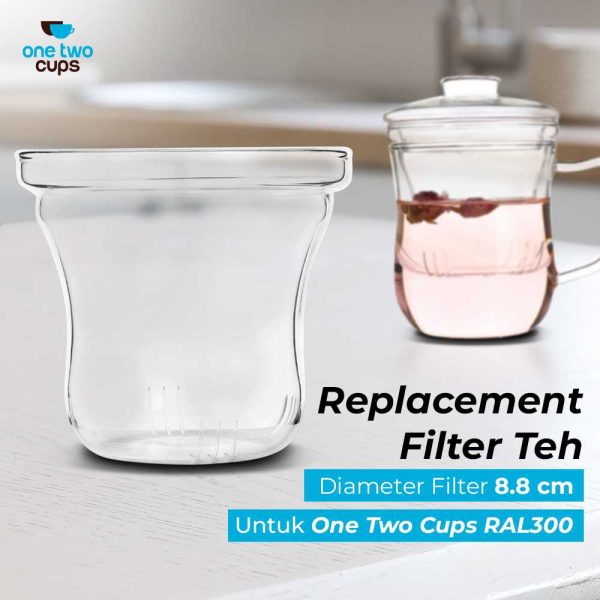 One Two Cups Saringan Teh Filter Pengganti Cangkir Teh Kaca 300ml - RAL3001