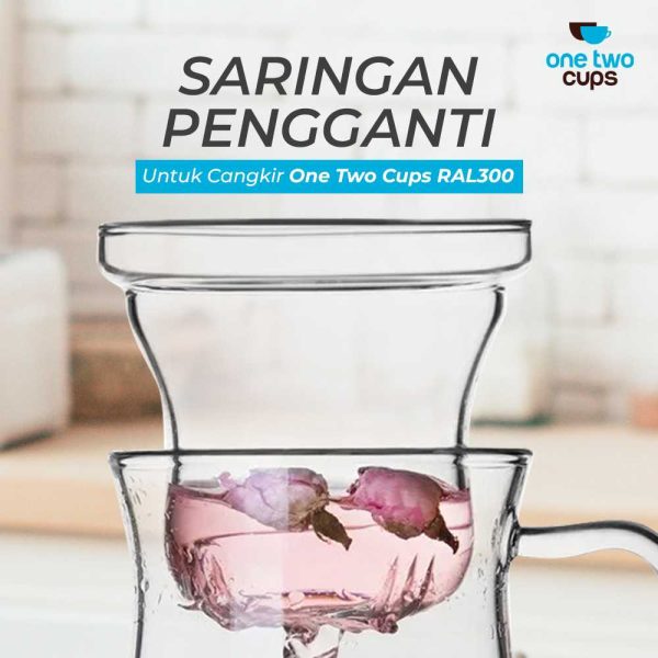 One Two Cups Saringan Teh Filter Pengganti Cangkir Teh Kaca 300ml - RAL3001