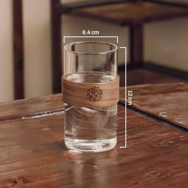 One Two Cups Gelas Whisky Japanese Style Glass Wood Sleeve 350ml - PG35
