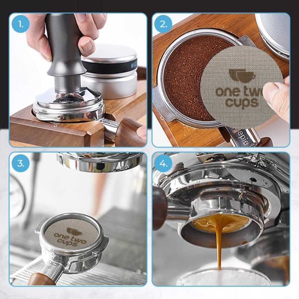 One Two Cups Puck Screen Portafilter Espresso Machine 150µm - SUS3