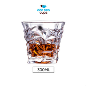 One Two Cups Gelas Crystal Diamond Cut Rock Glass 300ml - YJ103
