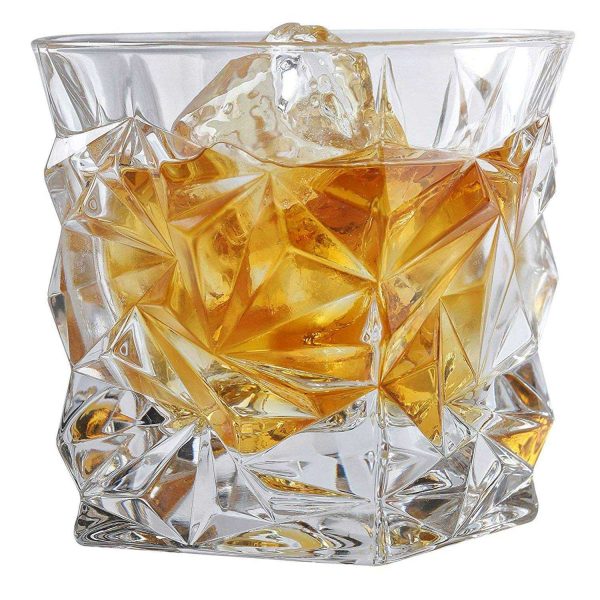 One Two Cups Gelas Crystal Diamond Cut Rock Glass 300ml - YJ103