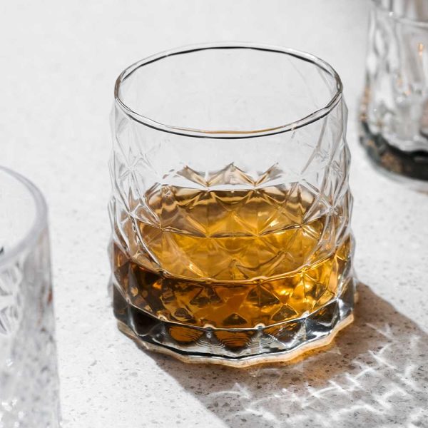 One Two Cups Gelas Whisky Crystal Diamond Rock Glass 300ml - YJ-30
