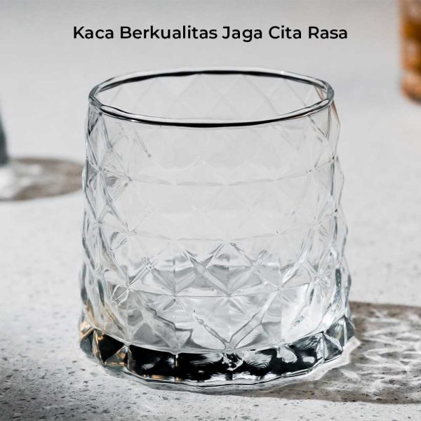 One Two Cups Gelas Whisky Crystal Diamond Rock Glass 300ml - YJ-30