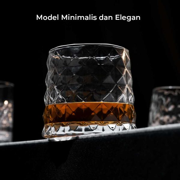 One Two Cups Gelas Whisky Crystal Diamond Rock Glass 300ml - YJ-30