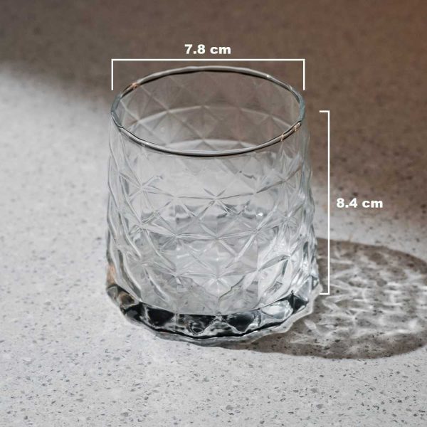 One Two Cups Gelas Whisky Crystal Diamond Rock Glass 300ml - YJ-30
