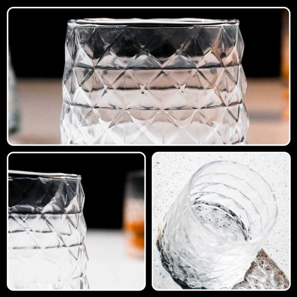 One Two Cups Gelas Whisky Crystal Diamond Rock Glass 300ml - YJ-30