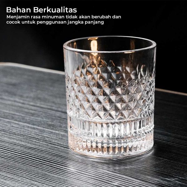 One Two Cups Gelas Crystal Old Fashioned Rock Glass 280ml - YJ10