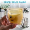 One Two Cups Gelas Beruang Double Wall Glass Insulated Cup 250ml - CIQ38