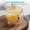 One Two Cups Gelas Beruang Double Wall Glass Insulated Cup 250ml - CIQ38