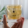 One Two Cups Gelas Beruang Double Wall Glass Insulated Cup 250ml - CIQ38