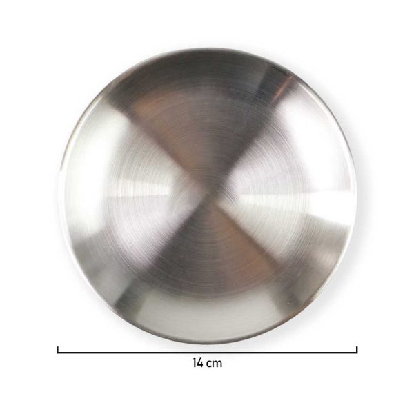 One Two Cups Piring Makan Stainless Steel Sultan Plate European Style - SN017-14cm