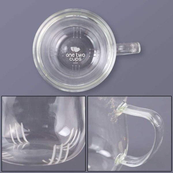One Two Cups Cangkir Teh Tea Cup Heat Proof with Infuser Filter 420 ml