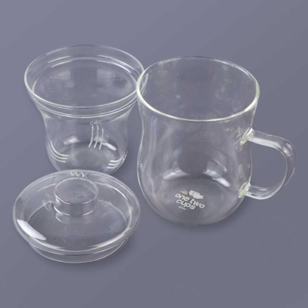 One Two Cups Cangkir Teh Tea Cup Heat Proof with Infuser Filter 420 ml