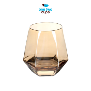 One Two Cups Gelas Minuman Diamond Crystal Borosilicate Glass 310ml - GW107-Gold