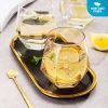 One Two Cups Gelas Minuman Diamond Crystal Borosilicate Glass 310ml - GW107-Gold