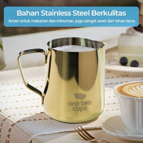 One Two Cups Gelas Milk Jug Kopi Espresso Latte Art Stainless 350ml - AA0052