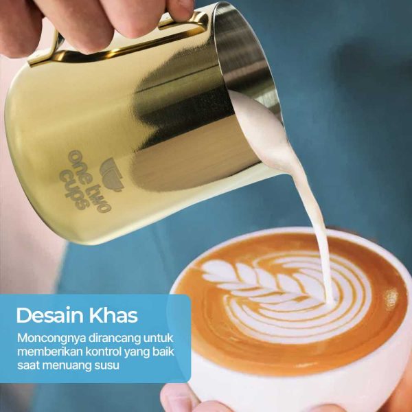 One Two Cups Gelas Milk Jug Kopi Espresso Latte Art Stainless 350ml - AA0052