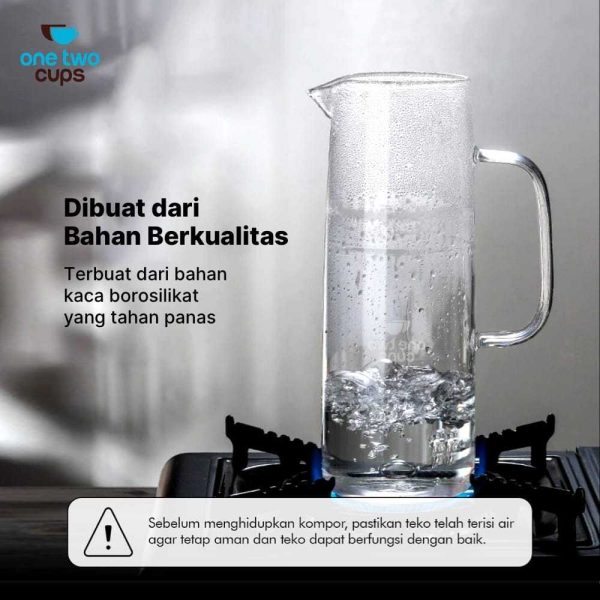 One Two Cups Teko Kaca Teh Pitcher Tahan Panas Api Borosilicate Glass - CW2366
