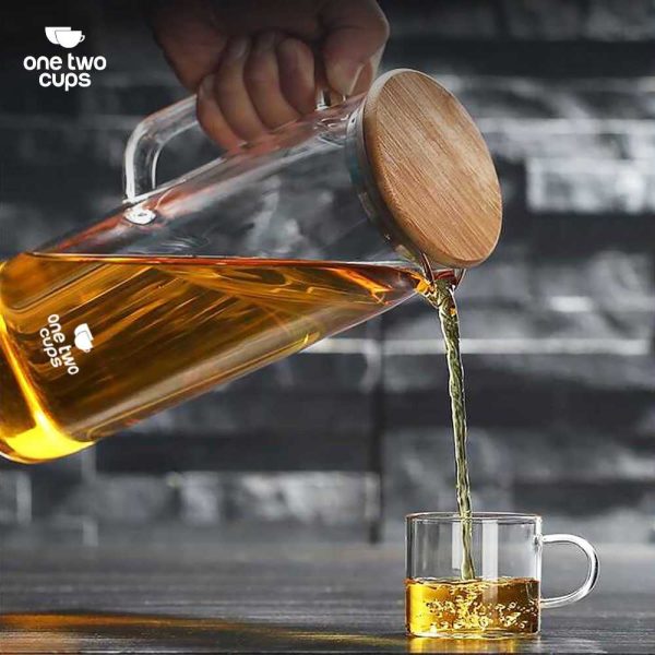 One Two Cups Teko Kaca Teh Pitcher Tahan Panas Api Borosilicate Glass - CW2366