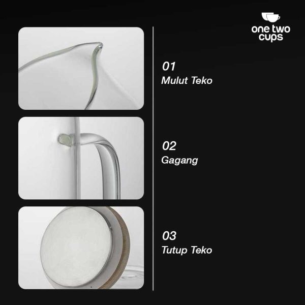 One Two Cups Teko Kaca Teh Pitcher Tahan Panas Api Borosilicate Glass - CW2366