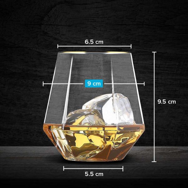 One Two Cups Gelas Minuman Diamond Crystal Borosilicate Glass 310ml - GW107-Transparant