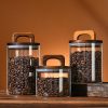 One Two Cups Toples Kaca Kedap Udara Sealed Food Storage Jar Wood Lid - CF170