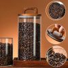 One Two Cups Toples Kaca Kedap Udara Sealed Food Storage Jar Wood Lid - CF170