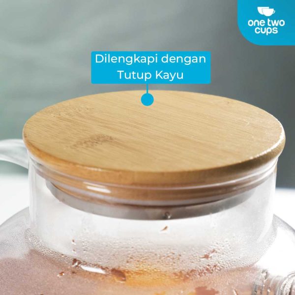 One Two Cups Teko Kaca Teh Pitcher Tahan Panas api Borosilicate 1.45L - BR-384