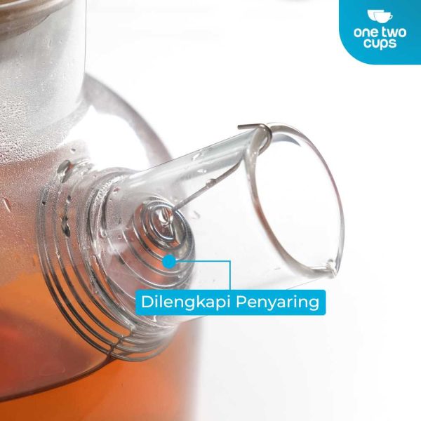 One Two Cups Teko Kaca Teh Pitcher Tahan Panas api Borosilicate 1.45L - BR-384