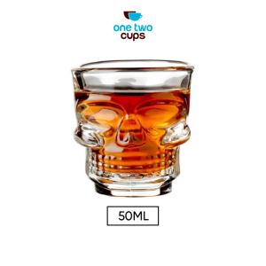 One Two Cups Gelas Whisky Skull Head Crystal Rock Glass - M50