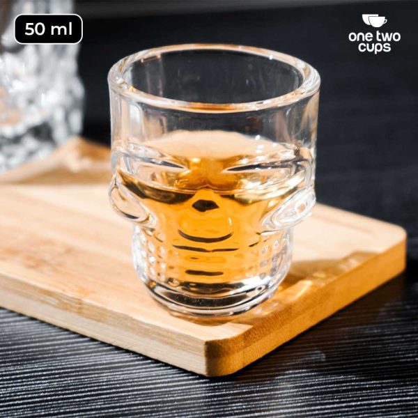 One Two Cups Gelas Whisky Skull Head Crystal Rock Glass - M50