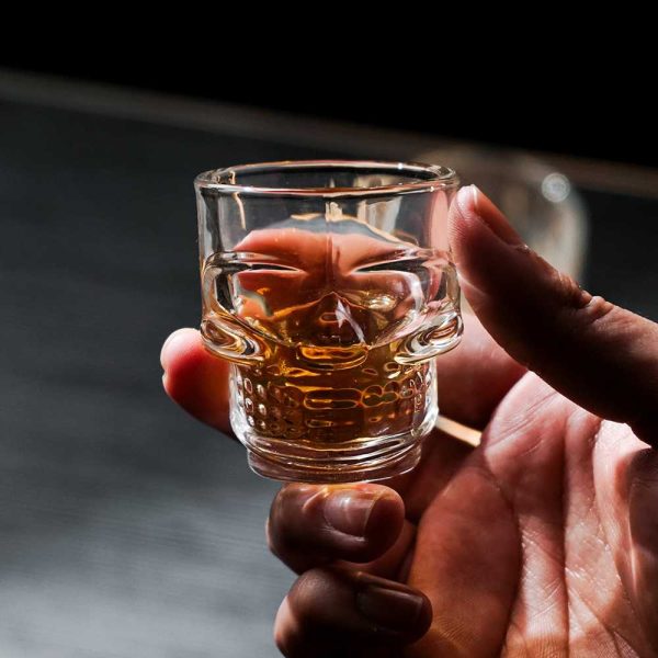 One Two Cups Gelas Whisky Skull Head Crystal Rock Glass - M50