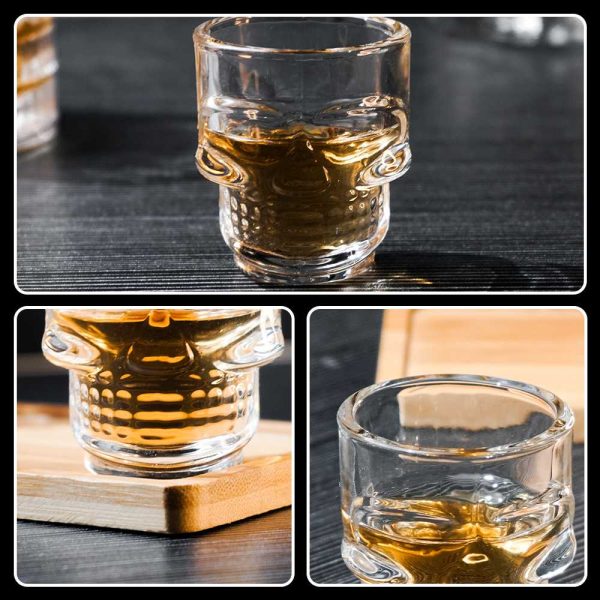 One Two Cups Gelas Whisky Skull Head Crystal Rock Glass - M50