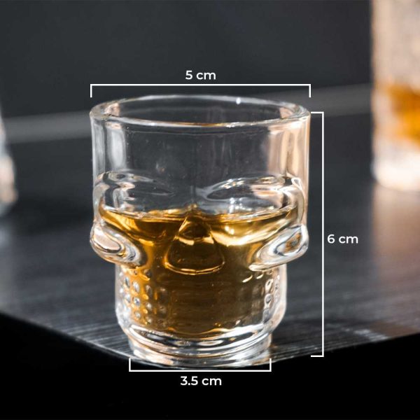 One Two Cups Gelas Whisky Skull Head Crystal Rock Glass - M50