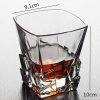 One Two Cups Gelas Whisky Crystal Cube Cut Rock Glass 285ml - YJ101