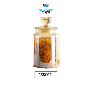 One Two Cups Toples Kaca Kedap Udara Sealed Food Storage Jar 1350ml - GFS138