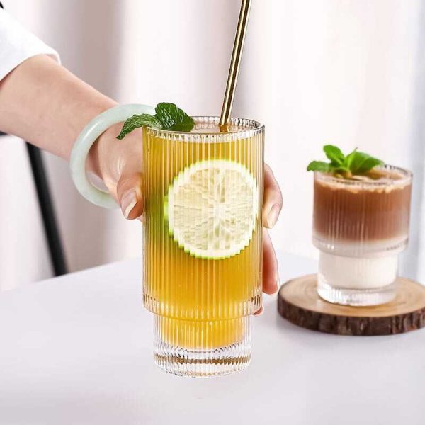 One Two Cups Gelas Tea Coffee Mug Desain Stripe Origami - KMA091