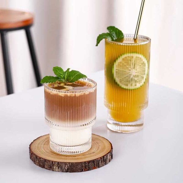One Two Cups Gelas Tea Coffee Mug Desain Stripe Origami - KMA091