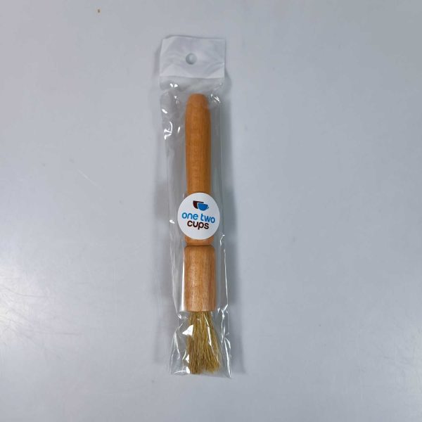 One Two Cups Kuas Pembersih Gilingan Kopi Natural Bristles Wood - JN77