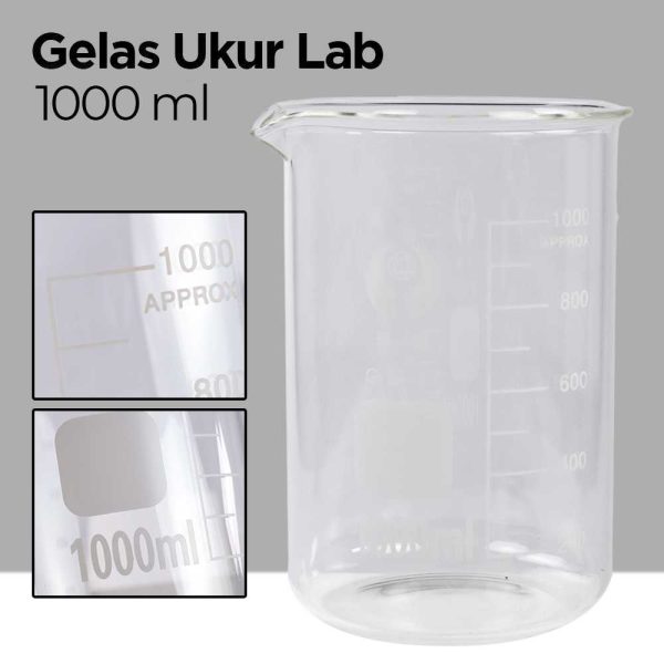 One Two Cups Gelas Ukur Lab Kimia Borosilicate Glass - GG-17