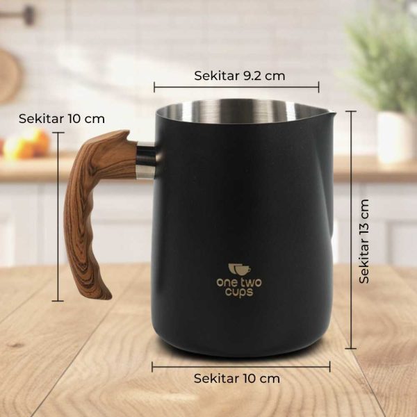 One Two Cups Gelas Milk Jug Latte Art Stainless Steel with Scale 900ML - LS9