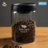 One Two Cups Toples Kaca Biji Kopi Coffee Beans Vacuum Sealed Lid - SE41 - Hitam