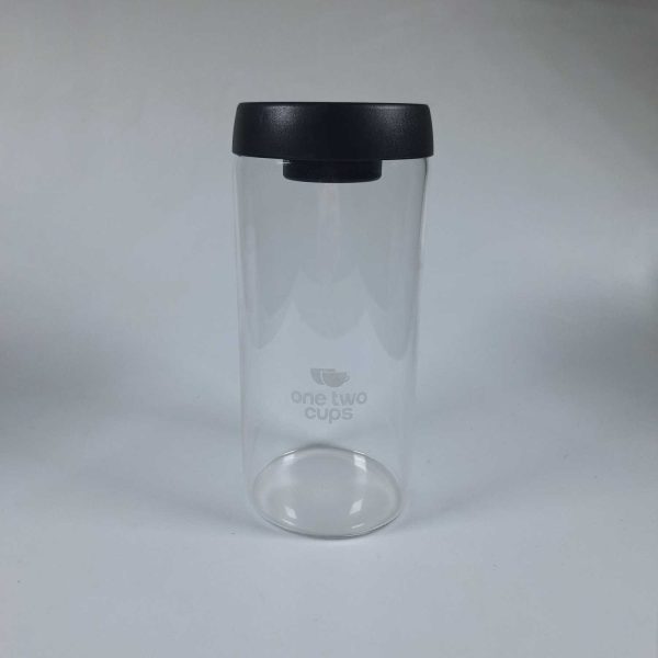 One Two Cups Toples Kaca Biji Kopi Coffee Beans Vacuum Sealed Lid - SE41 - Hitam