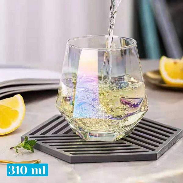 One Two Cups Gelas Minuman Diamond Crystal Borosilicate Glass 310 ml - GW107